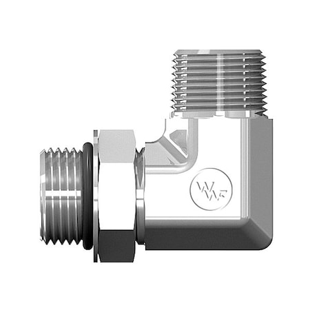 World Wide Fittings Male O-Ring Boss Adjustable to Male Pipe 90 Degree Elbow F3569X08X06